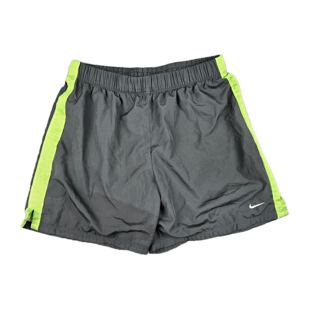 Vintage Nike Performance Running Shorts Women's Medium Black Green Run‎ Gym VTG